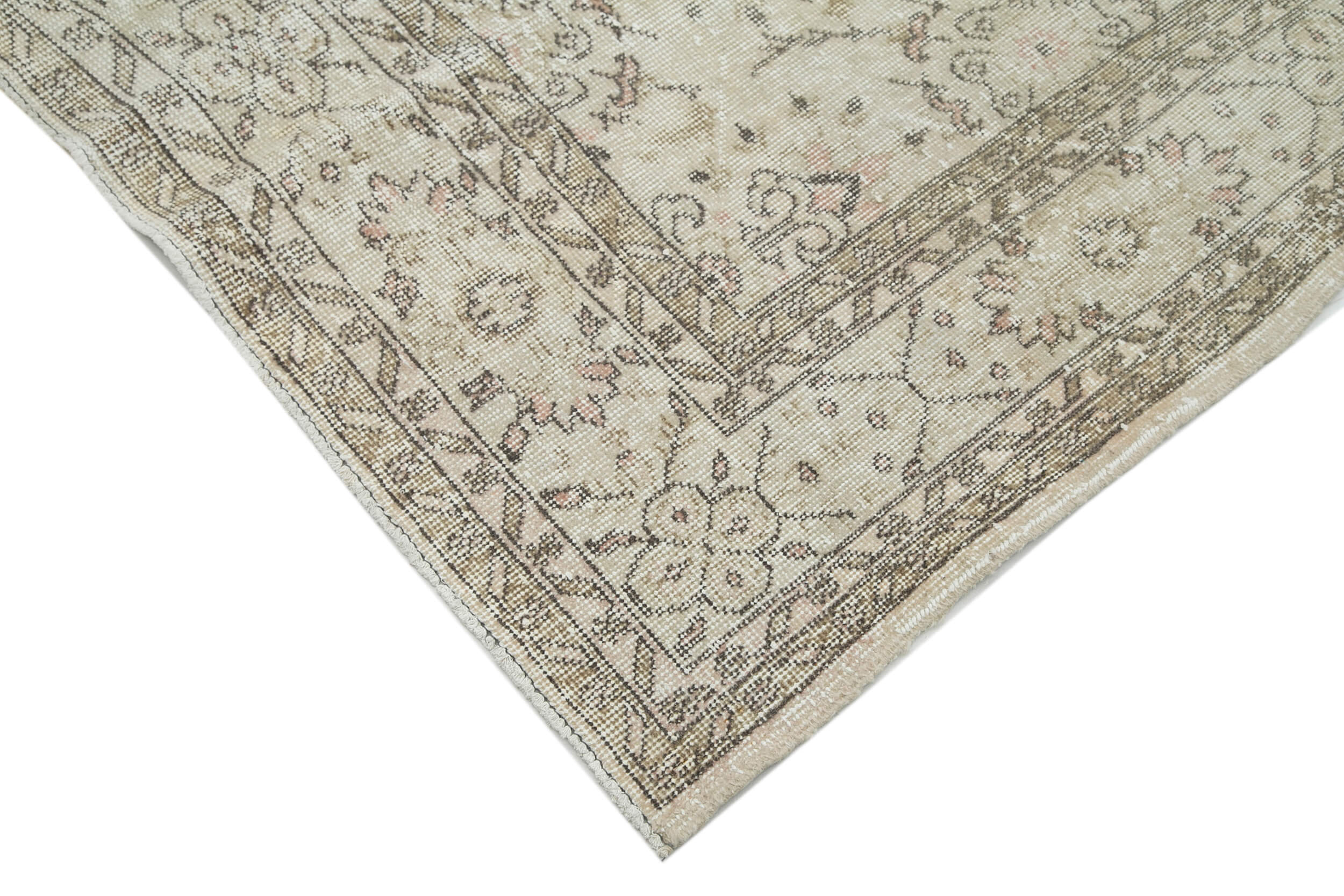Handmade Wool Area Rug – Vintage Cotton Rug Beige 6'5''x10'5'' Durable Turkish Wool Carpet