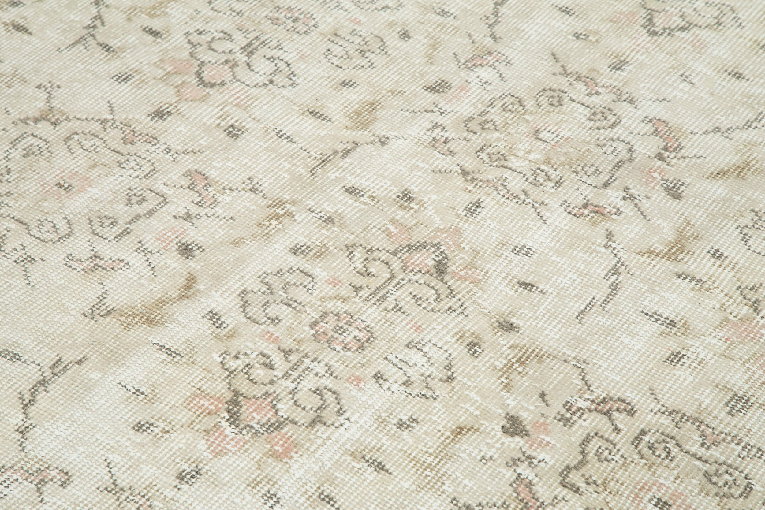 Handmade Wool Area Rug – Vintage Cotton Rug Beige 6'5''x10'5'' Durable Turkish Wool Carpet