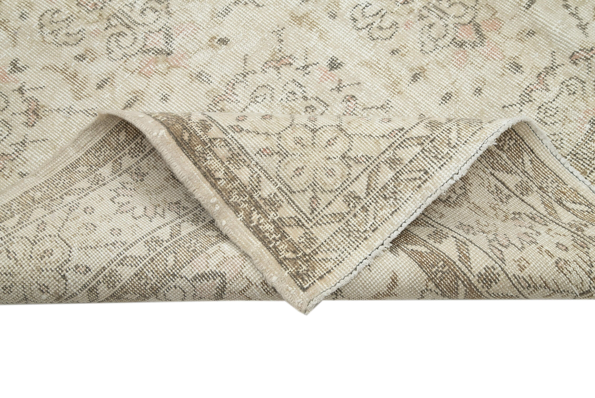 Handmade Wool Area Rug – Vintage Cotton Rug Beige 6'5''x10'5'' Durable Turkish Wool Carpet