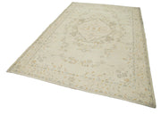 Handmade Wool Area Rug – Vintage Cotton Rug Beige 6'5'' x 10'0'' Classic Mat