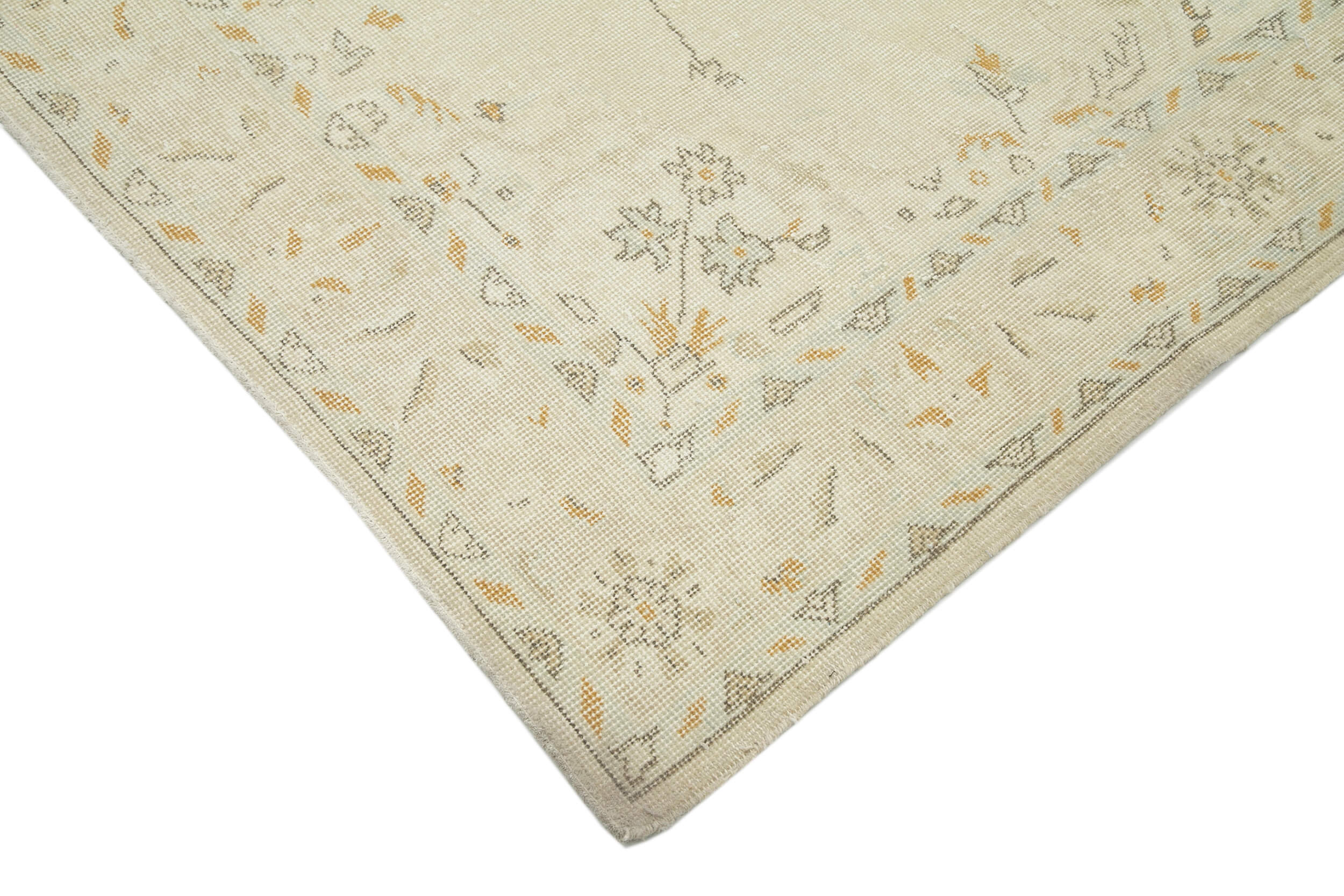 Handmade Wool Area Rug – Vintage Cotton Rug Beige 6'5'' x 10'0'' Classic Mat