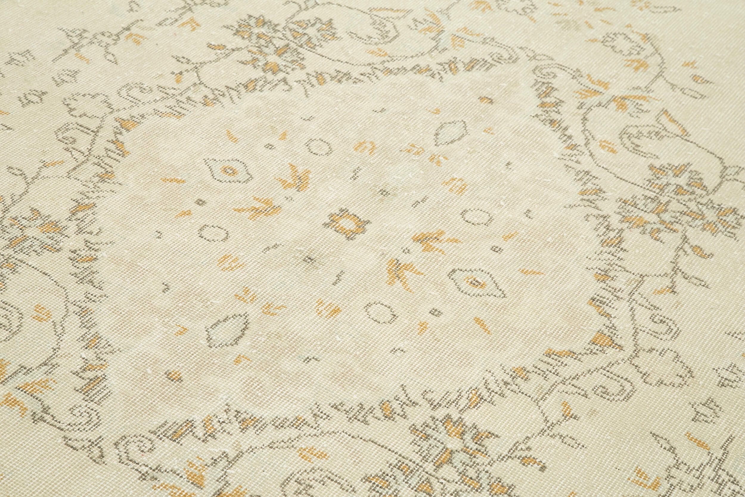 Handmade Wool Area Rug – Vintage Cotton Rug Beige 6'5'' x 10'0'' Classic Mat