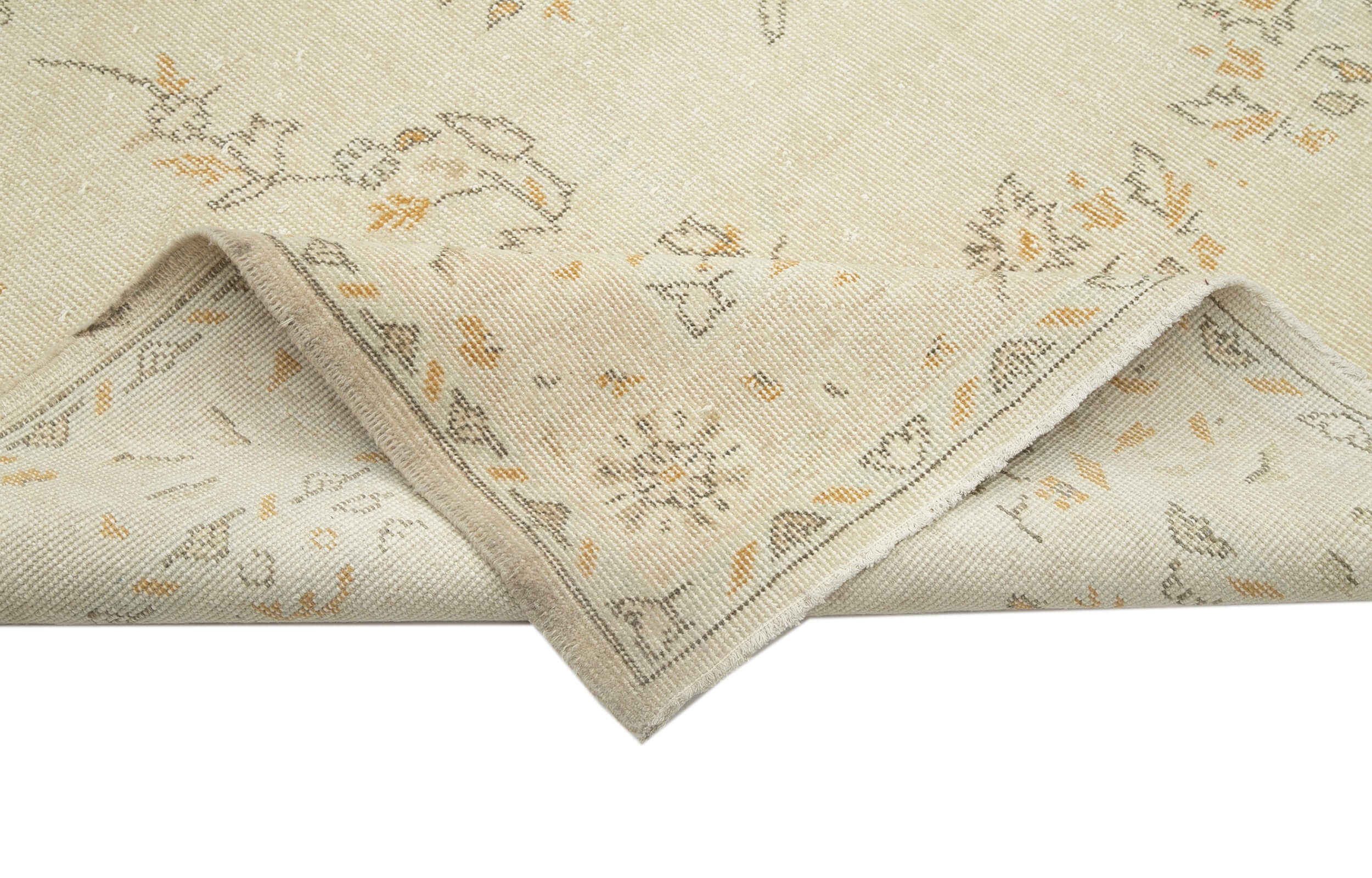 Handmade Wool Area Rug – Vintage Cotton Rug Beige 6'5'' x 10'0'' Classic Mat