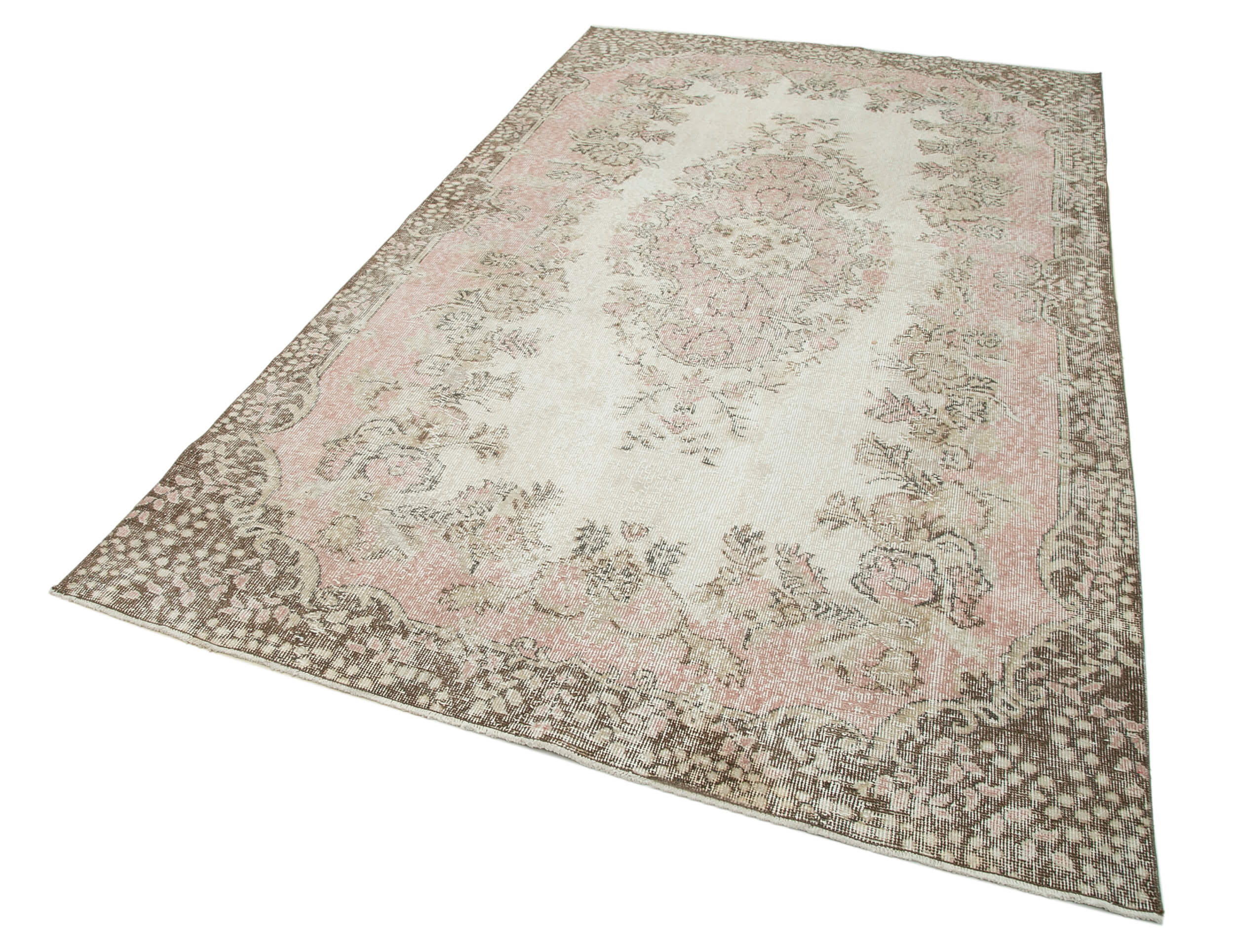 Handmade Wool Area Rug | Traditional Hand Knotted Turkish Vintage Rug 5'7'' x 9'6''