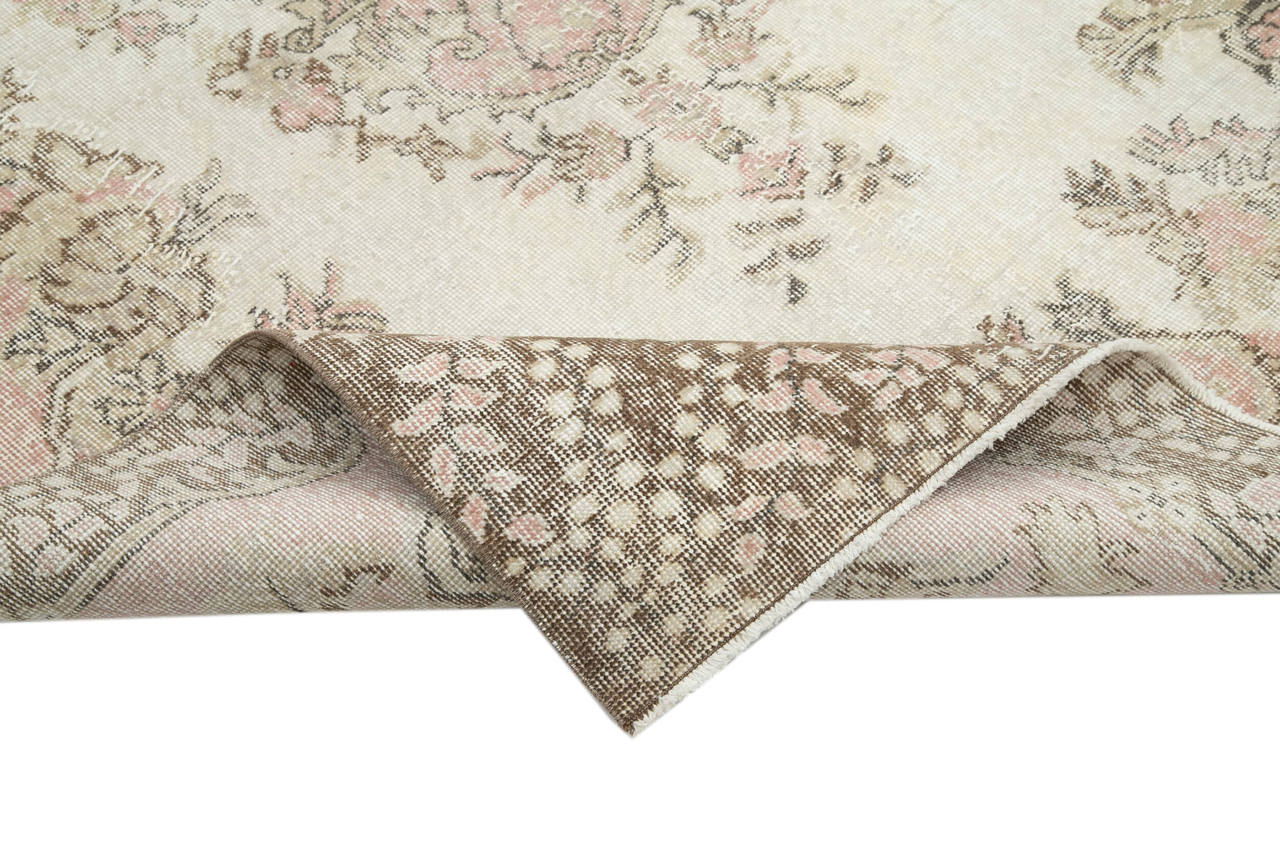 Handmade Wool Area Rug | Traditional Hand Knotted Turkish Vintage Rug 5'7'' x 9'6''