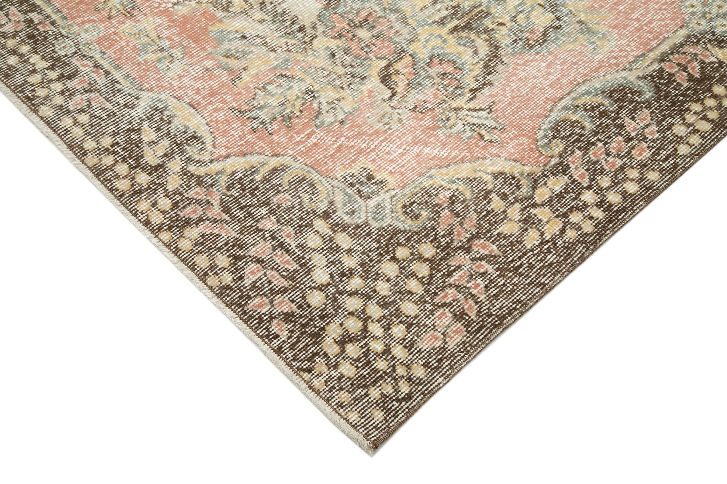 Handmade Wool Area Rug – Vintage Beige Cotton Wool Carpet 6'4''x9'11''