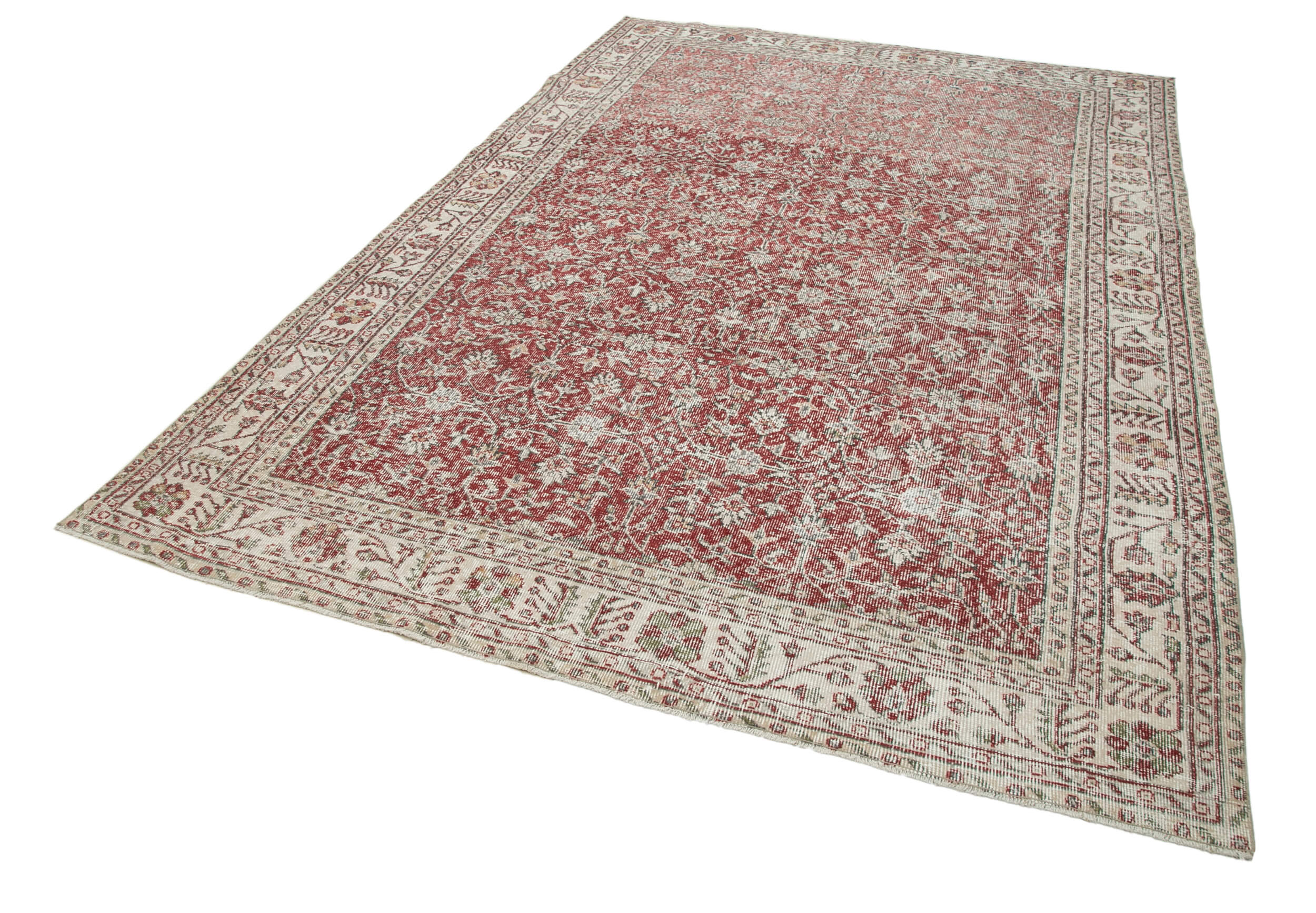 Handmade Wool Area Rug | Durable Wool Carpet – Vintage Style Carpet, Beige Area Rug 6'7''x10'