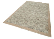 Handmade Wool Area Rug – Vintage Cotton Rug 6'4''x10'6'' Beige Soft Wool Carpet