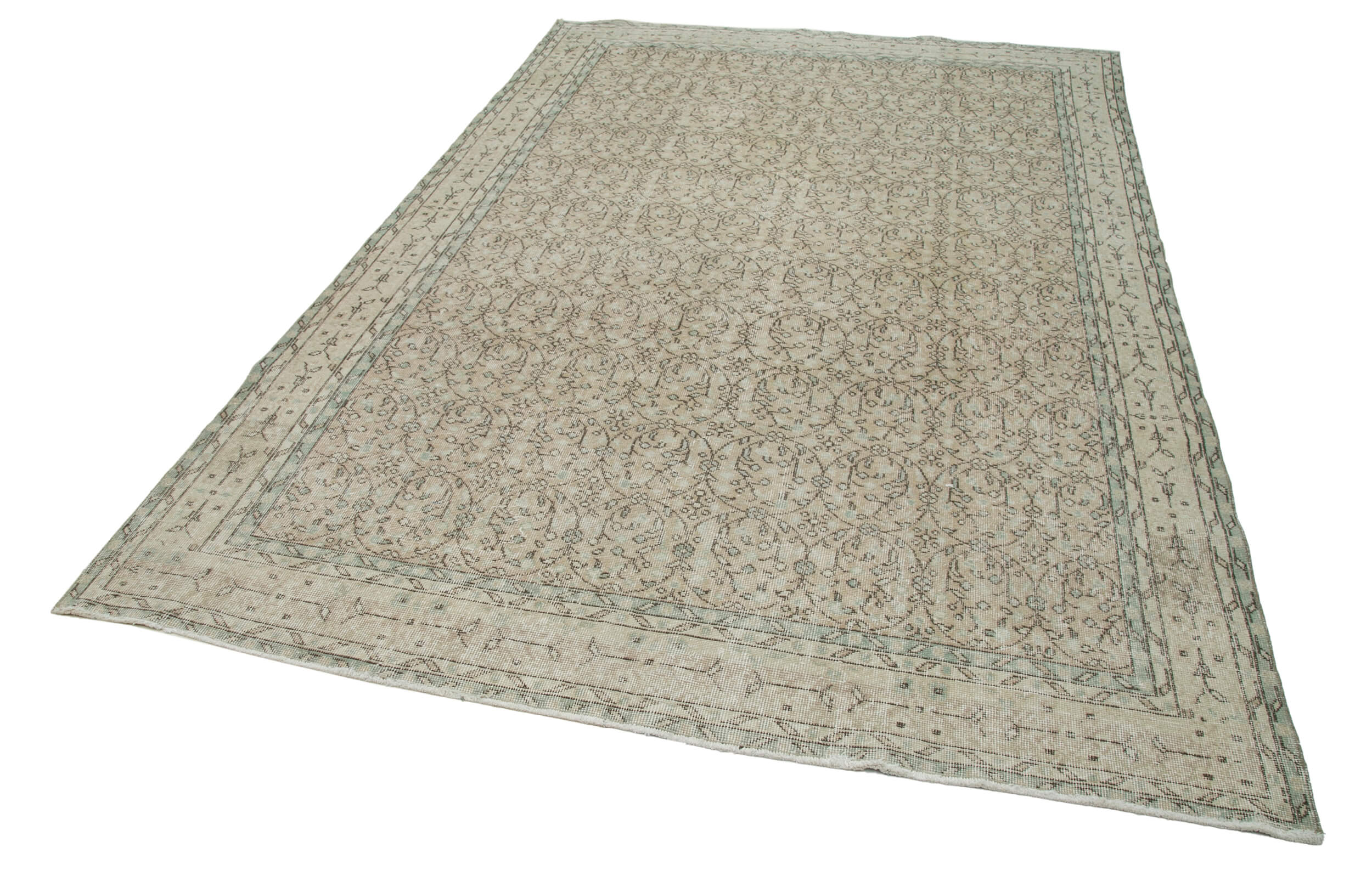 Handmade Wool Area Rug – Beige Wool Carpet | Vintage Cotton Rug, Boho Style