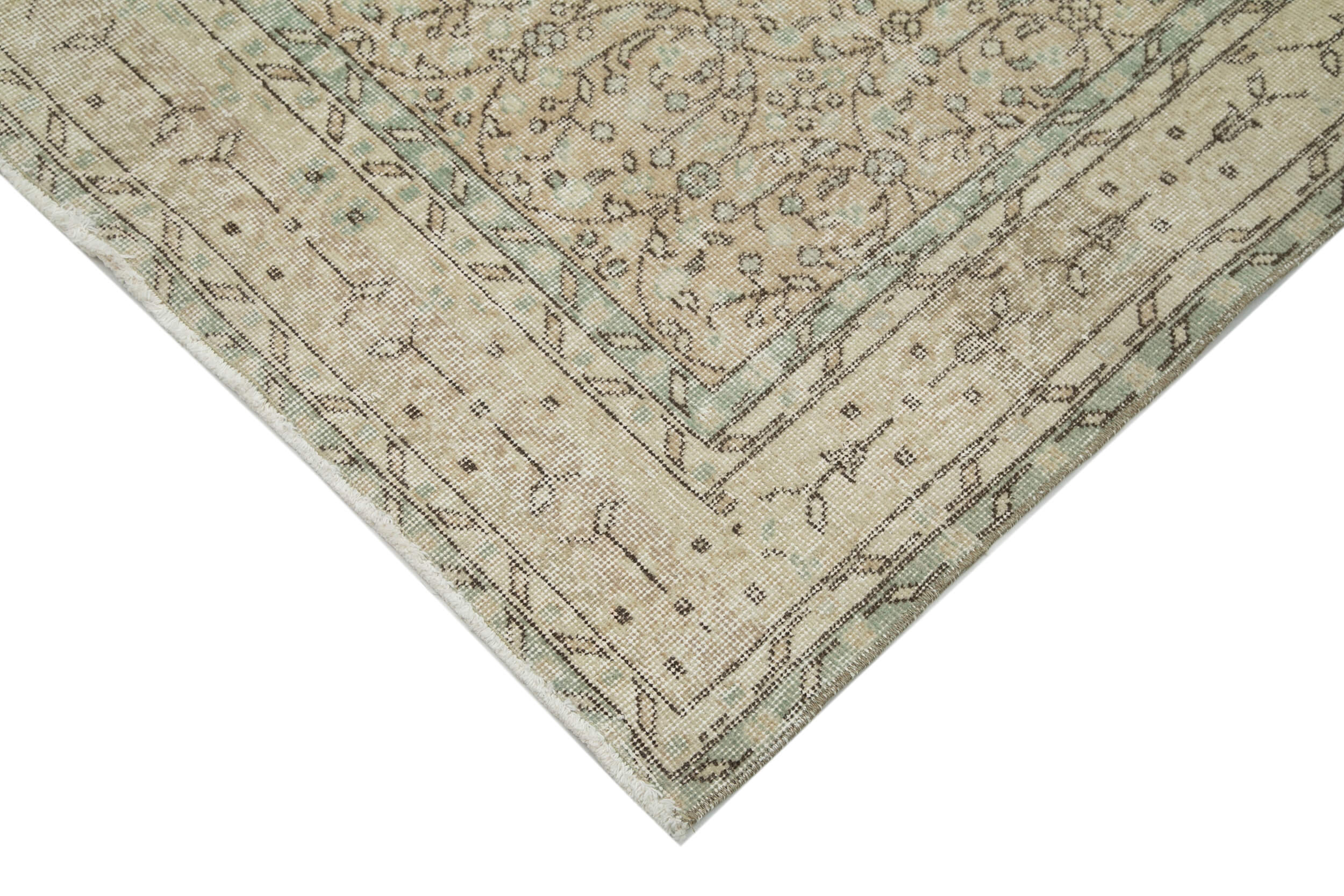 Handmade Wool Area Rug – Beige Wool Carpet | Vintage Cotton Rug, Boho Style