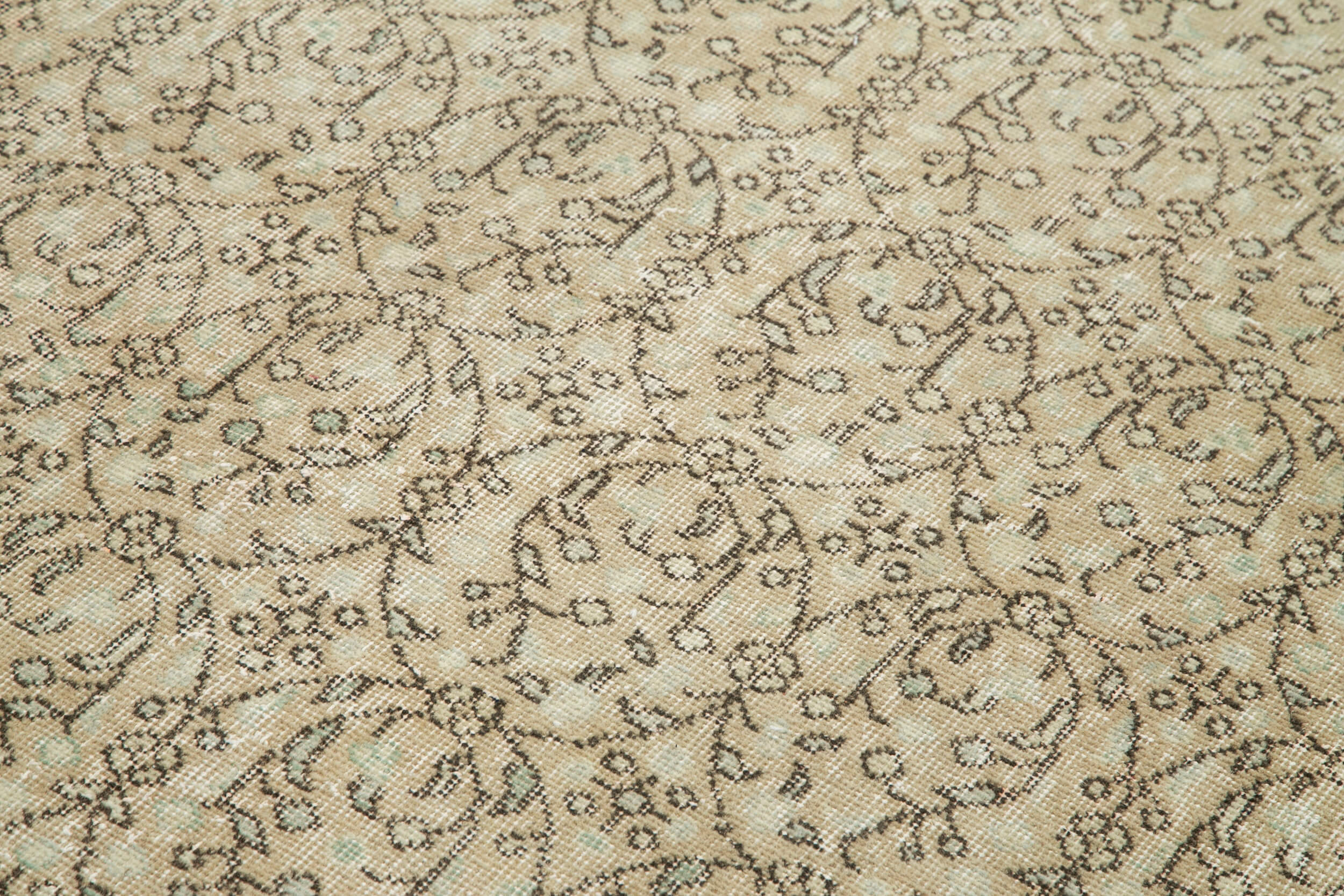 Handmade Wool Area Rug – Beige Wool Carpet | Vintage Cotton Rug, Boho Style