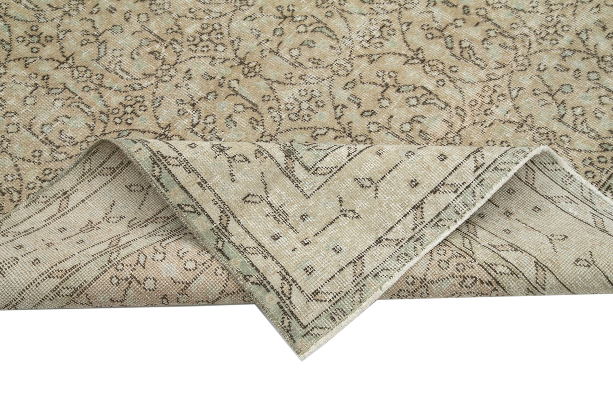 Handmade Wool Area Rug – Beige Wool Carpet | Vintage Cotton Rug, Boho Style