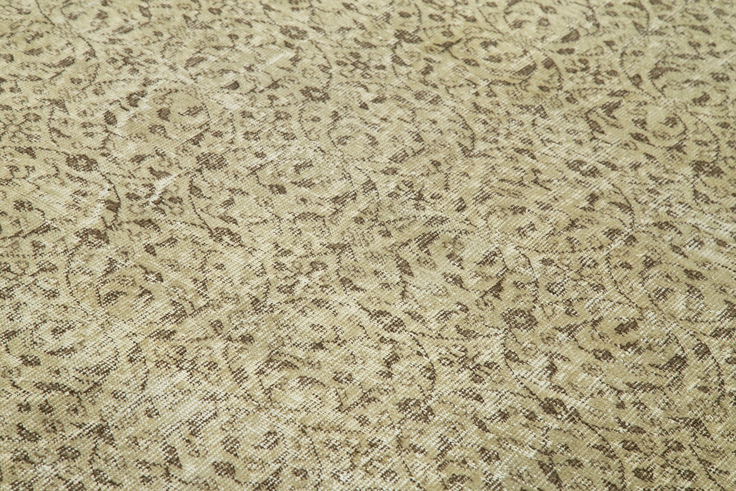 Vintage Wool Area Rug – Handmade Cotton Rug, Turkish Hand Knotted, Beige Vintage Carpet 6'11''x9'11''