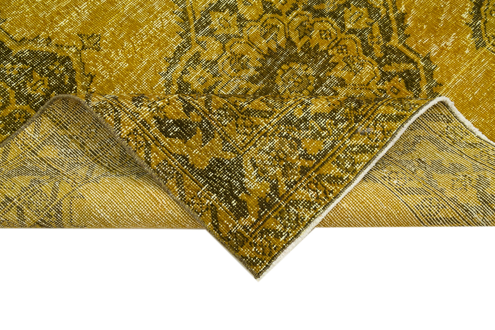 Vintage Wool Area Rug | Hand Knotted Carpet - Durable Wool Weave, Yellow Vintage Rug