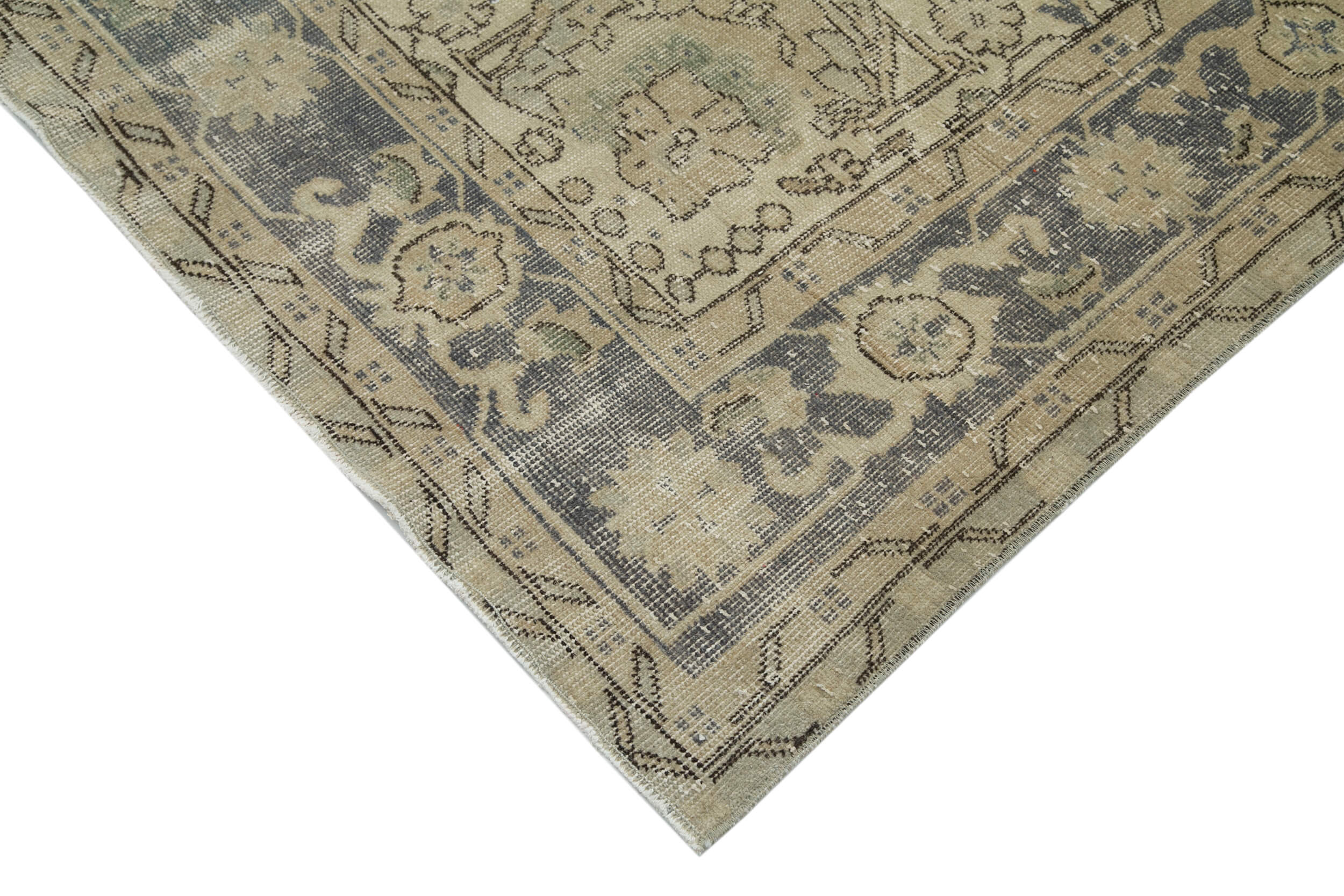 Handmade Wool Area Rug – Vintage Cotton Rug Beige 6'8''x10'4'' Durable Wool Carpet
