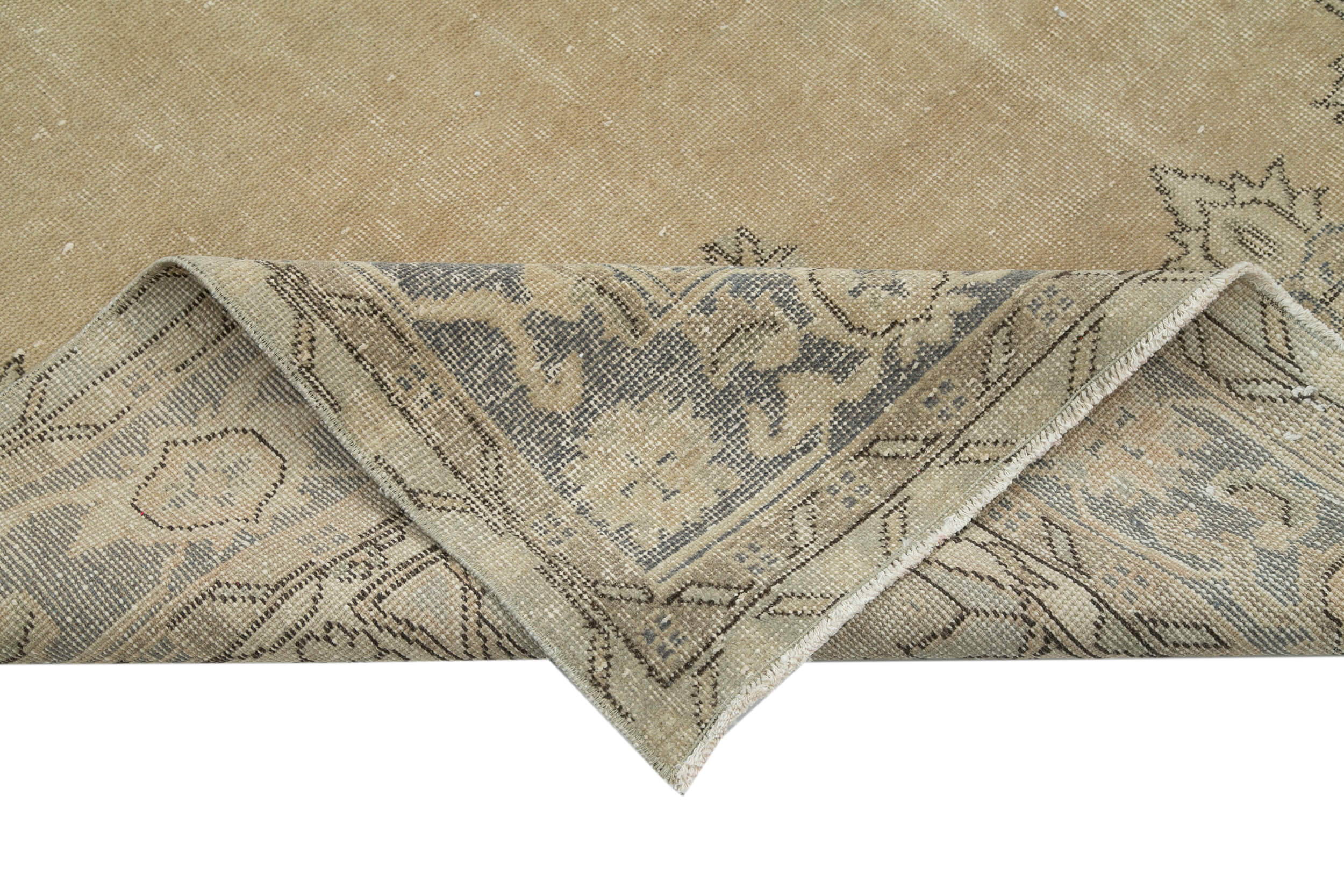 Handmade Wool Area Rug – Vintage Cotton Rug Beige 6'8''x10'4'' Durable Wool Carpet