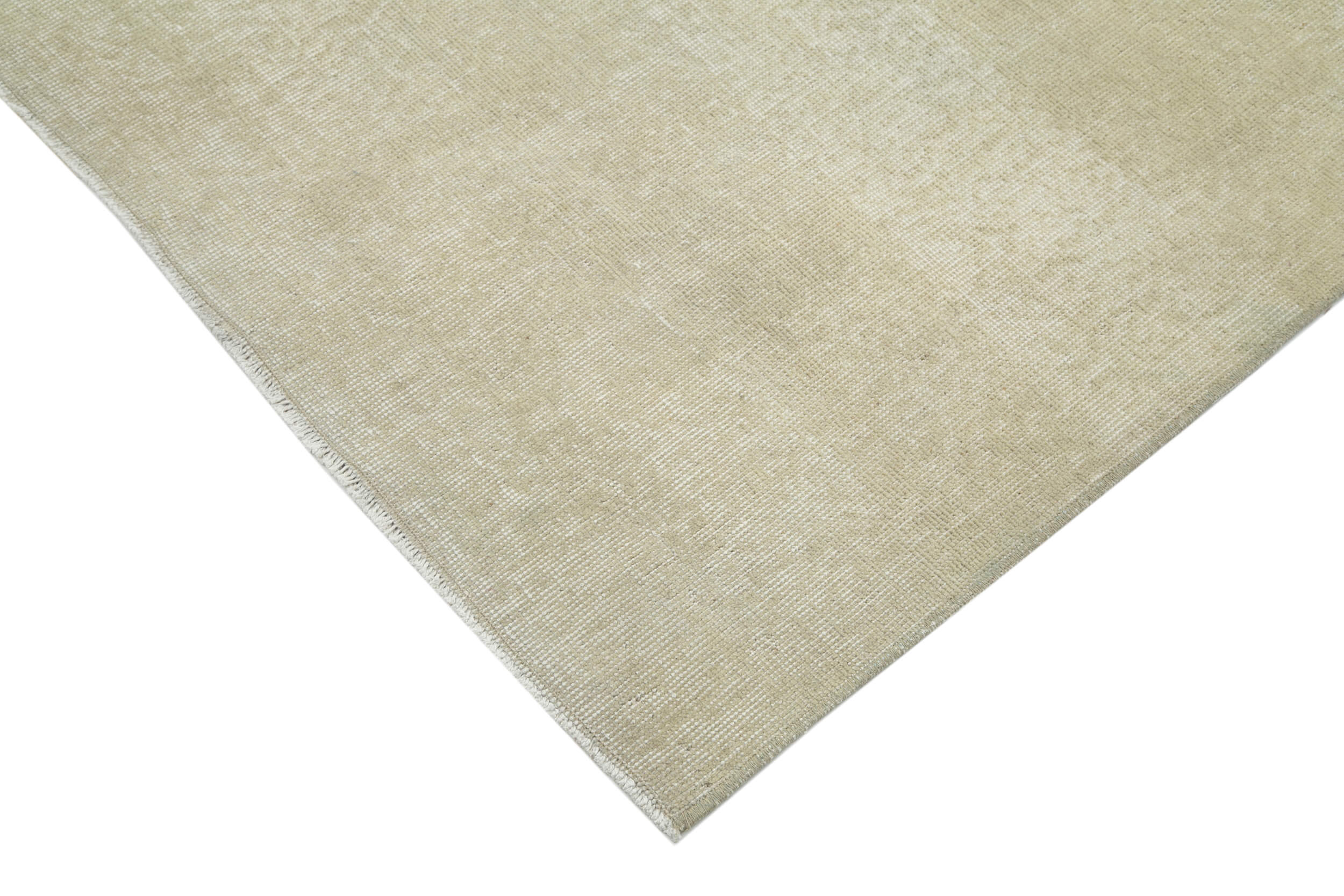 Handmade Area Rug – Vintage Cotton Wool Turkish Hand Knotted Neutral Beige Carpet 6'8''x10'2''