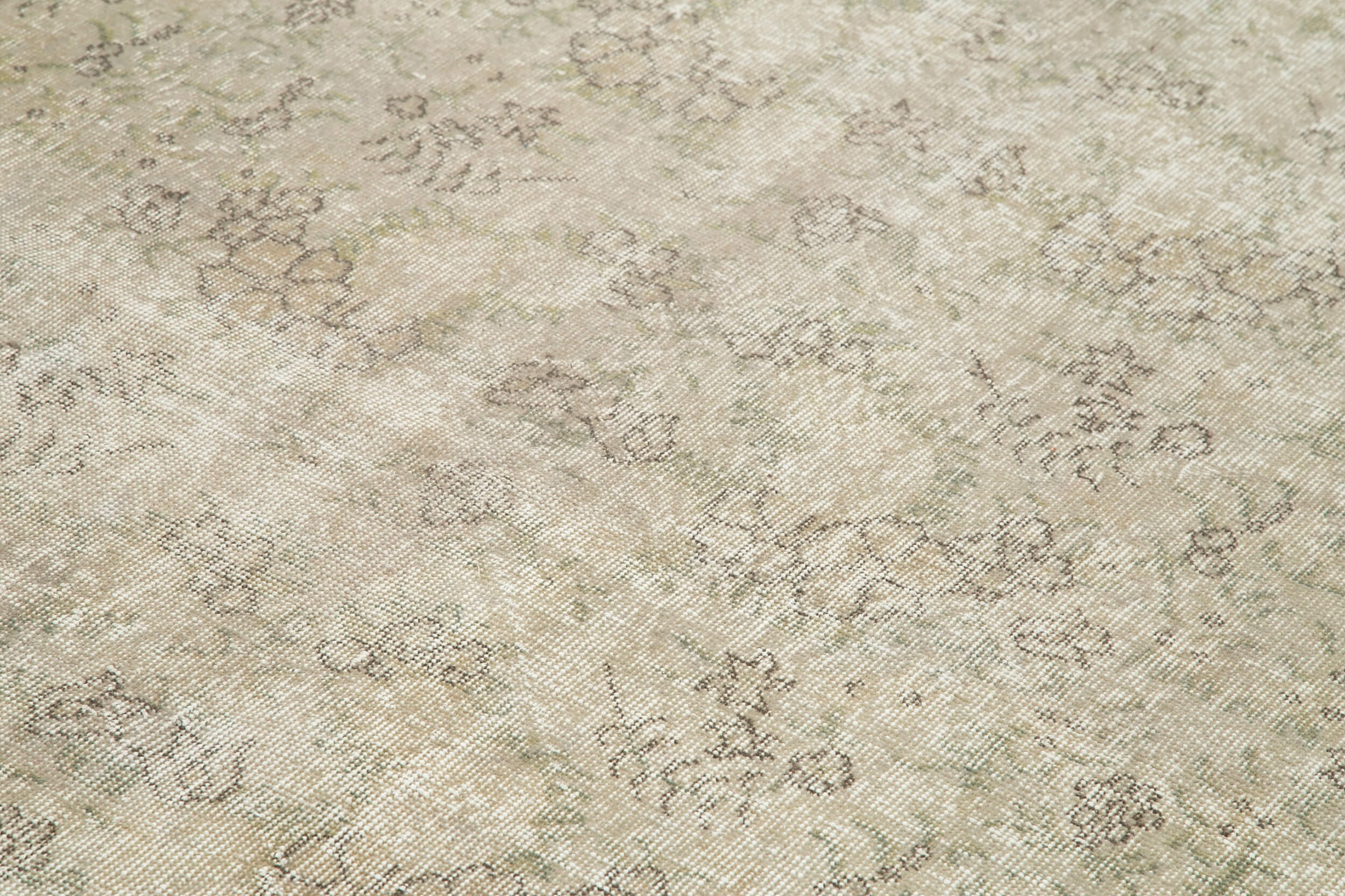 Handmade Wool Area Rug – Vintage Cotton Rug 6'10''x10' Beige Bohemian Style