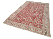 Vintage Wool Area Rug - Handmade Cotton Rug, Beige Vintage Carpet 6'6''x10'8''