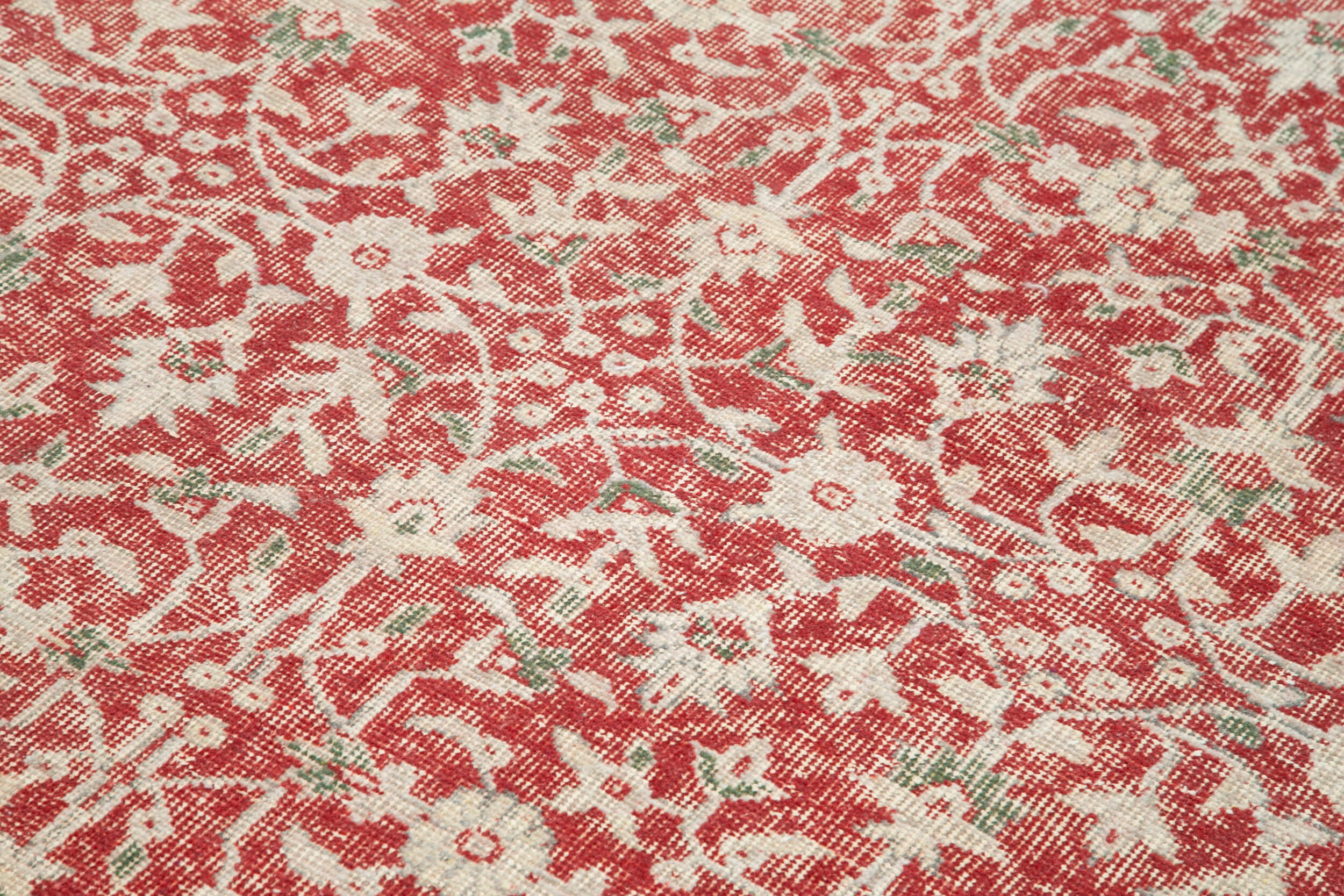 Vintage Wool Area Rug - Handmade Cotton Rug, Beige Vintage Carpet 6'6''x10'8''
