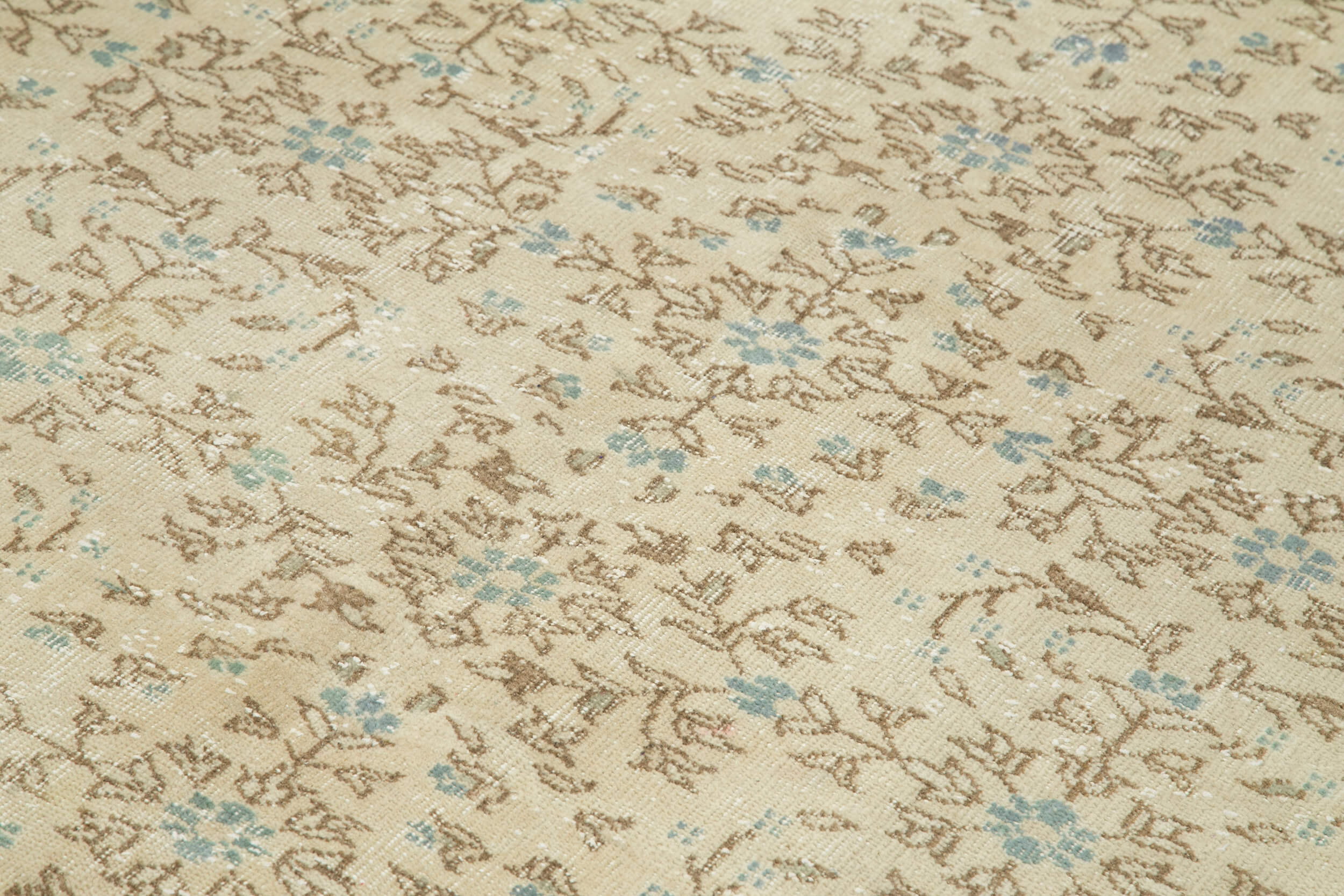 Handmade Vintage Area Rug – Neutral Beige Wool Cotton Turkish Carpet 6'9''x10'2''