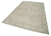 Handmade Vintage Area Rug – Beige Wool Carpet 6'6'' x 10'4'' | Turkish Hand Knotted