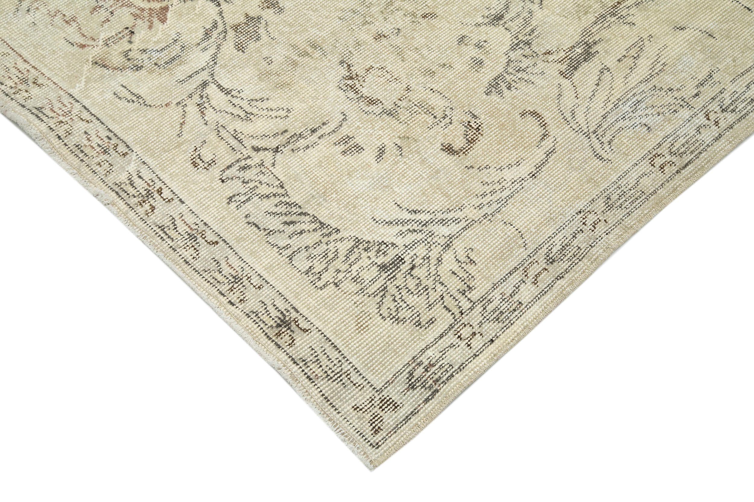 Handmade Wool Area Rug – Vintage Cotton Rug | Neutral Beige, Durable Cotton Weave
