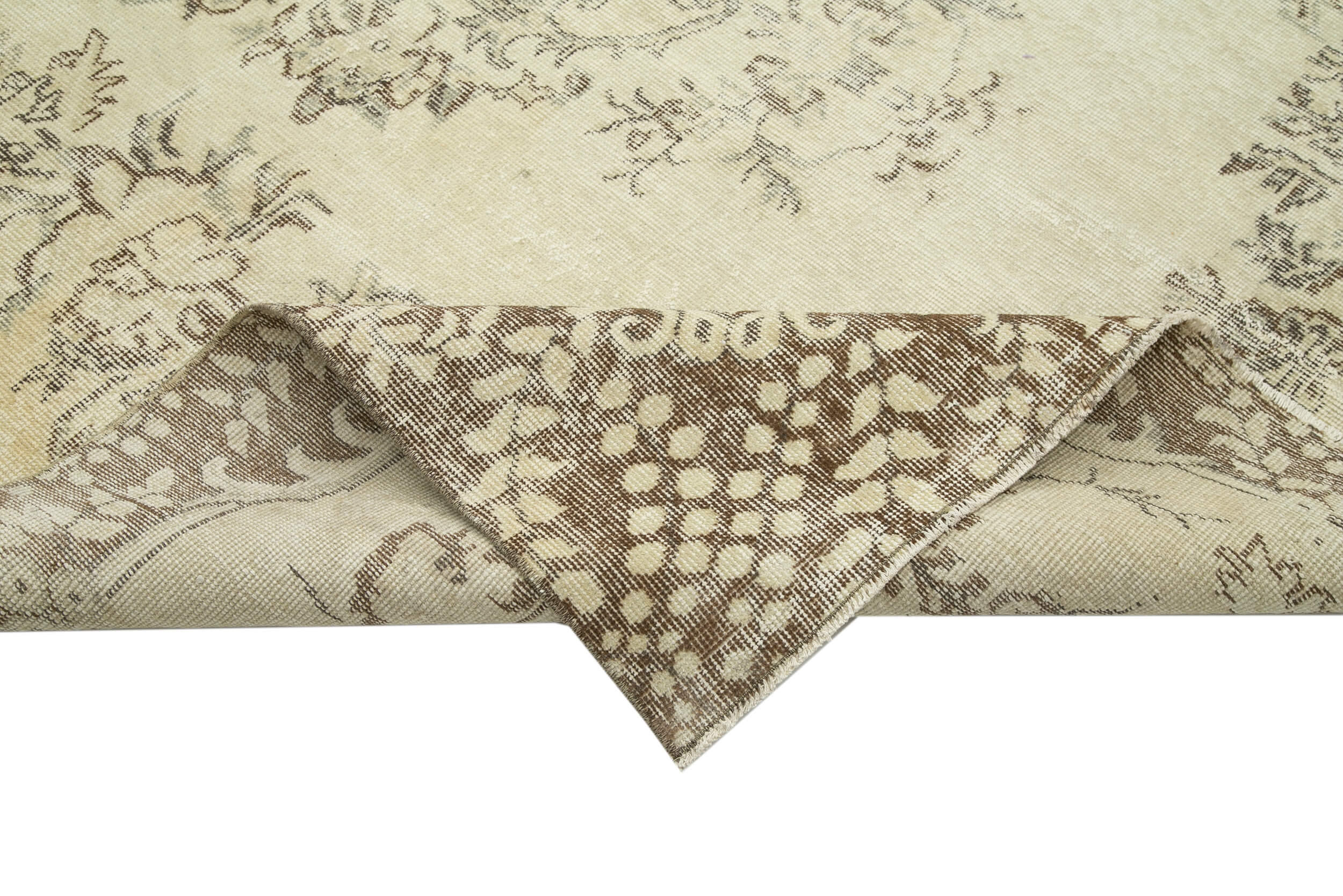 Handmade Vintage Area Rug – Durable Handmade Carpet | Neutral Beige Rug 6'10''x9'11''