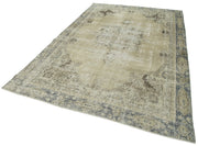 Handmade Vintage Area Rug – Beige Cotton Wool Blend Classic Area Rug 6'7''x10'4''