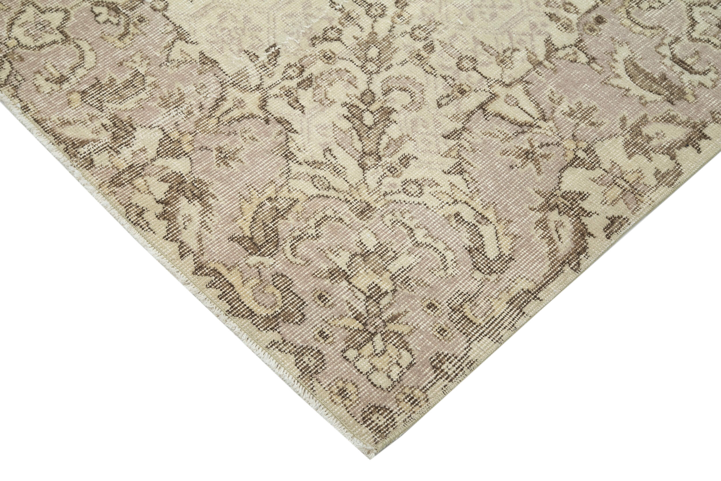Handmade Area Rug - Vintage Beige Wool Cotton Rug, Hand Woven Turkish Carpet 6'9"x10'4"
