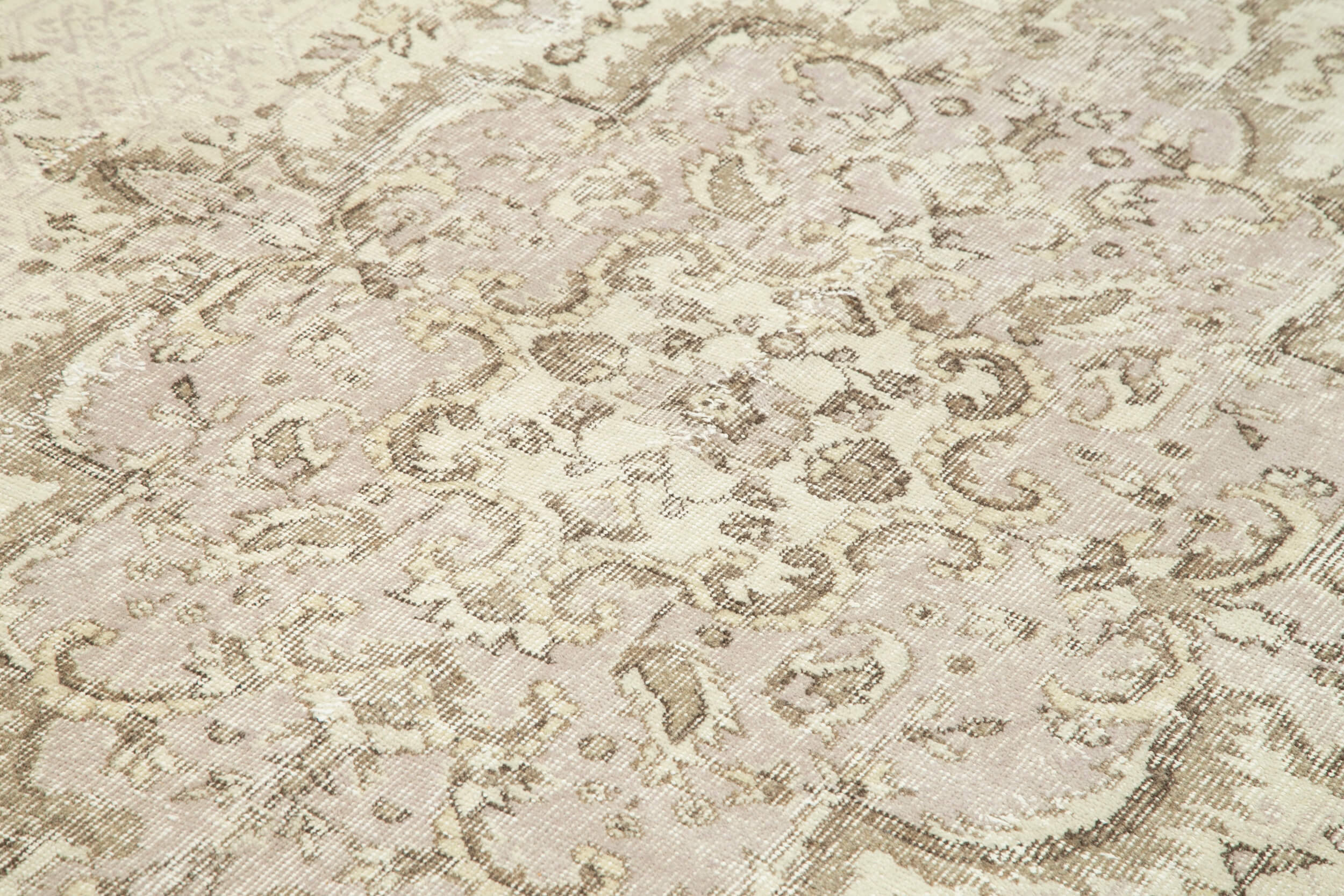 Handmade Area Rug - Vintage Beige Wool Cotton Rug, Hand Woven Turkish Carpet 6'9"x10'4"