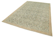 Handmade Wool Area Rug – Vintage Cotton Rug 7'1''x10'8'' Beige Soft Wool Carpet