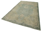 Handmade Wool Area Rug – Vintage Cotton Rug, Neutral Beige, 6'4''x11'5''