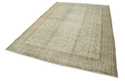 Handmade Wool Area Rug – Vintage Cotton Rug Beige Area Carpet 6'11''x10'0''