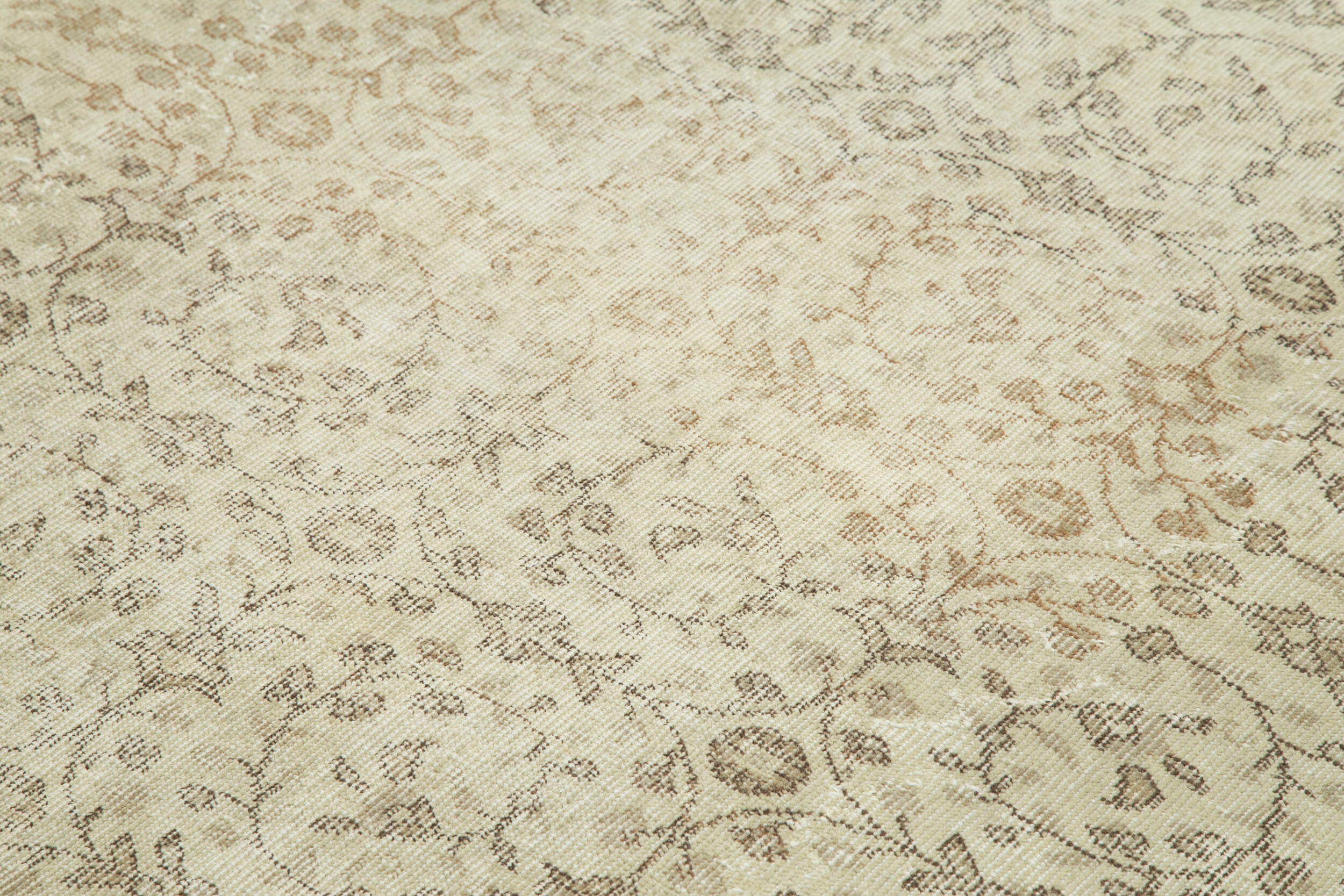 Handmade Wool Area Rug – Vintage Cotton Rug Beige Area Carpet 6'11''x10'0''