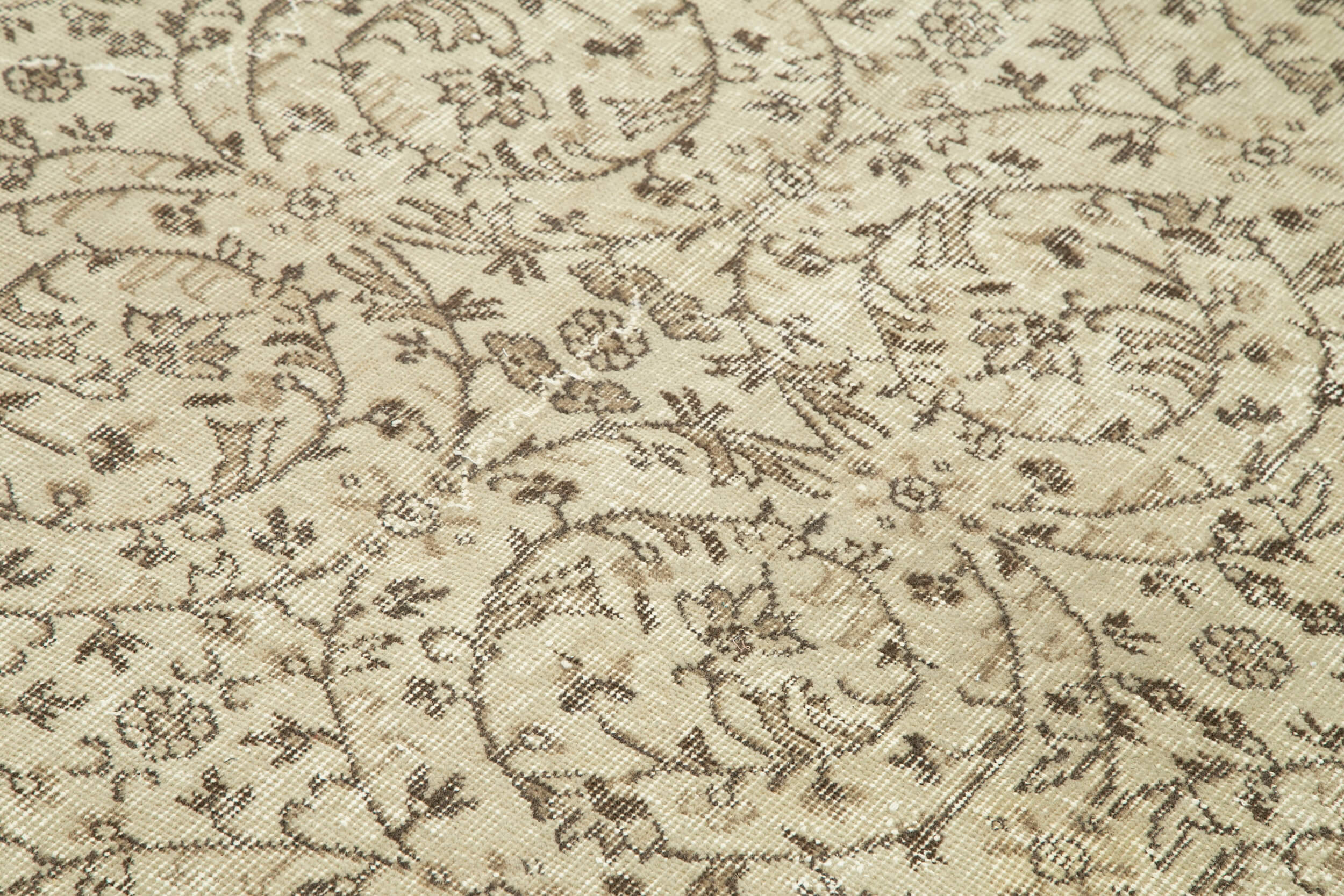 Handmade Wool Area Rug – Vintage Cotton Rug Beige Area Carpet 6'7''x10'4''