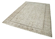 Vintage Wool Area Rug – Handmade Turkish Hand Knotted Beige Vintage Carpet 6'9" x 10'1"