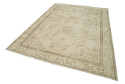 Handmade Wool Area Rug – Vintage Cotton Rug Beige 6'11''x9'10'' Durable Soft Carpet