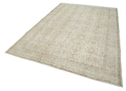Handmade Wool Area Rug – Vintage Cotton Wool Rug 6'10''x10'0'' Beige Classic