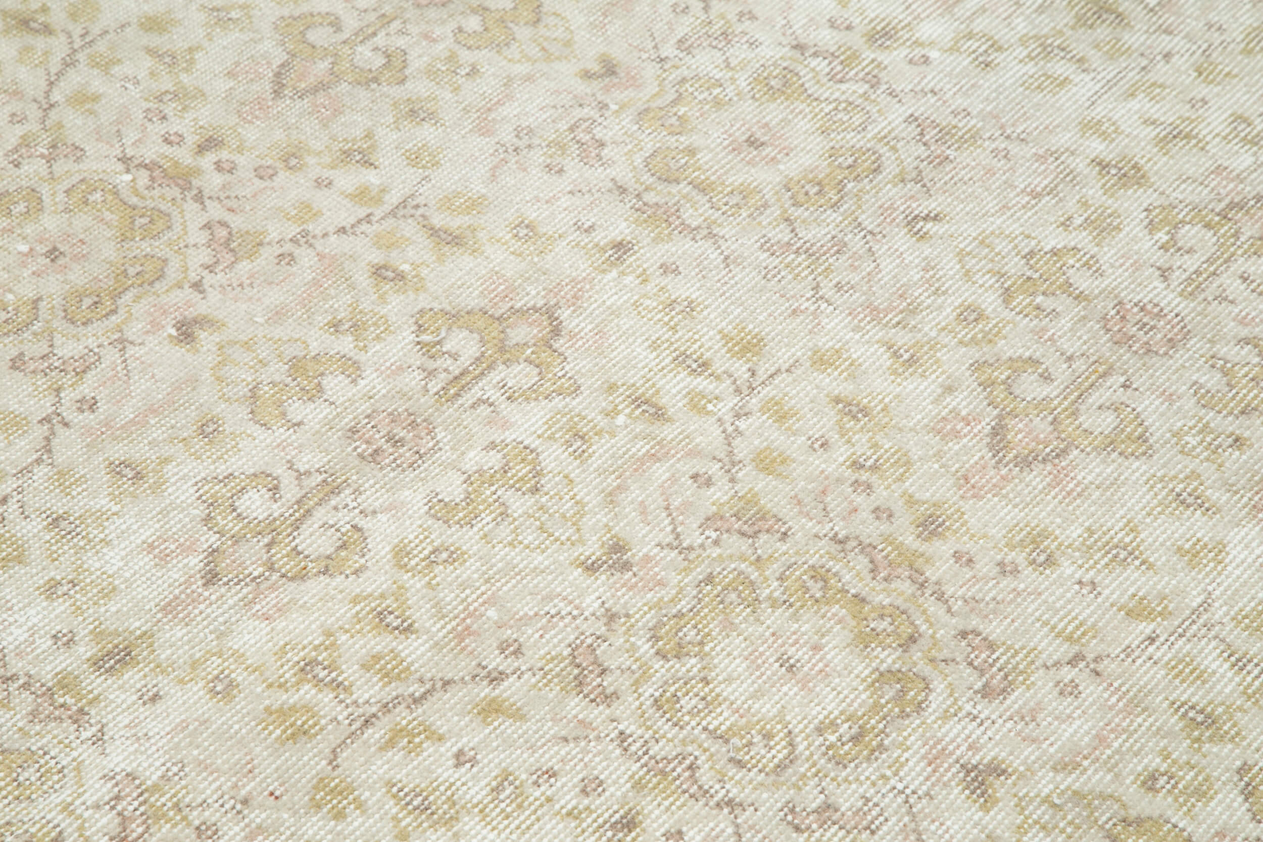 Handmade Wool Area Rug – Vintage Cotton Wool Rug 6'10''x10'0'' Beige Classic