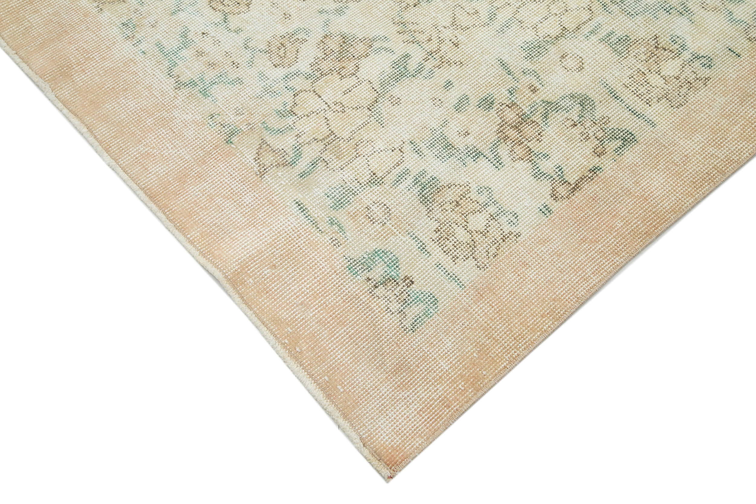 Handmade Vintage Area Rug – Neutral Beige Vintage Cotton Rug 6'11'' x 10'3''