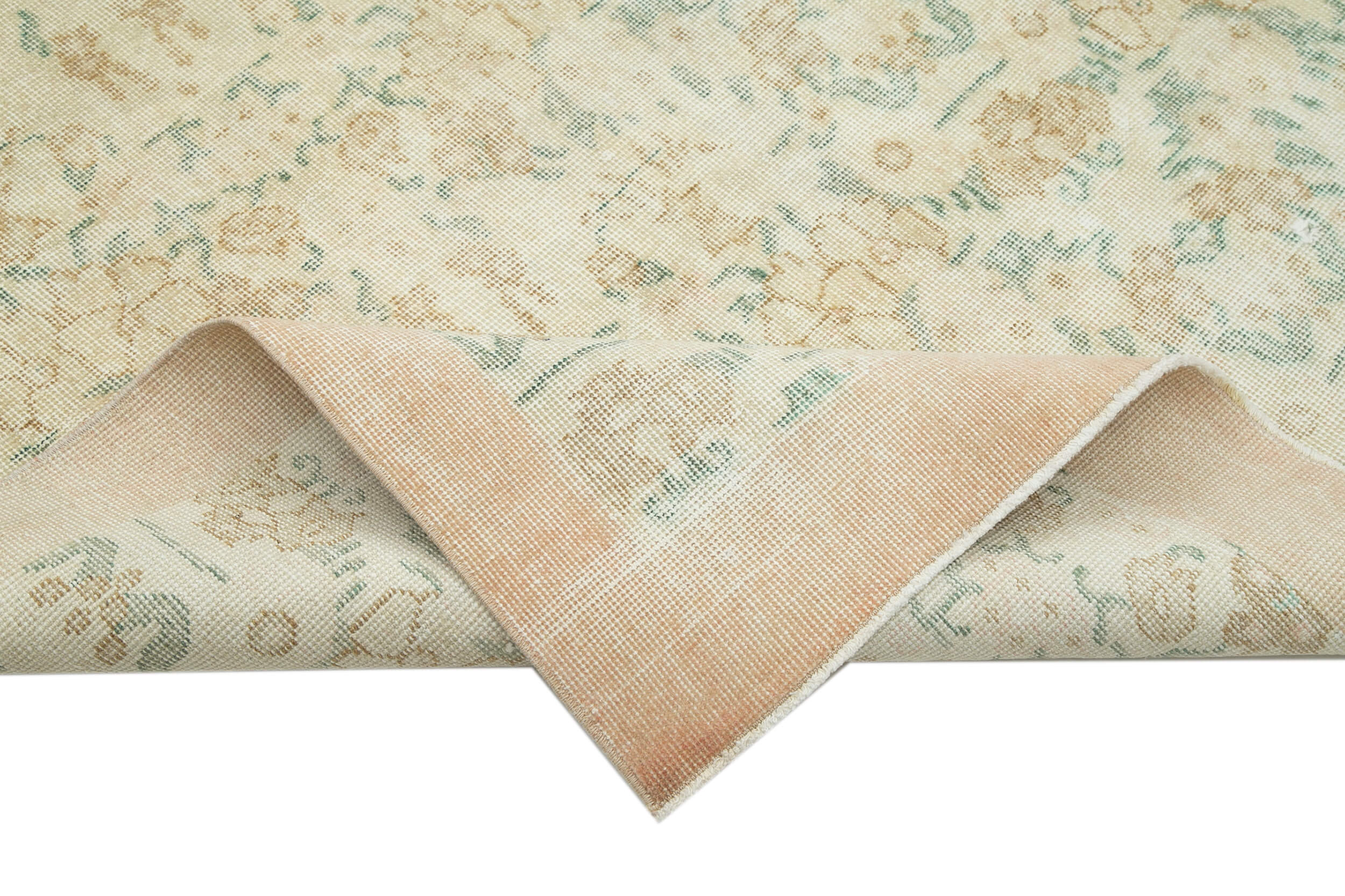Handmade Vintage Area Rug – Neutral Beige Vintage Cotton Rug 6'11'' x 10'3''