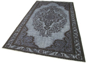 Vintage Wool Area Rug - Hand Woven Rug Cotton Wool Carpet 5'2''x9'5'' Grey