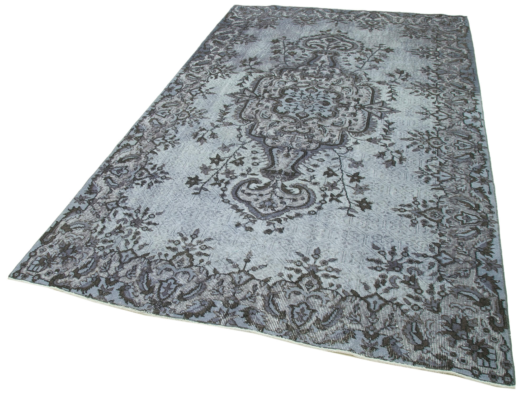Handmade Wool Area Rug | Turkish Vintage Rug – Soft Wool Carpet Grey