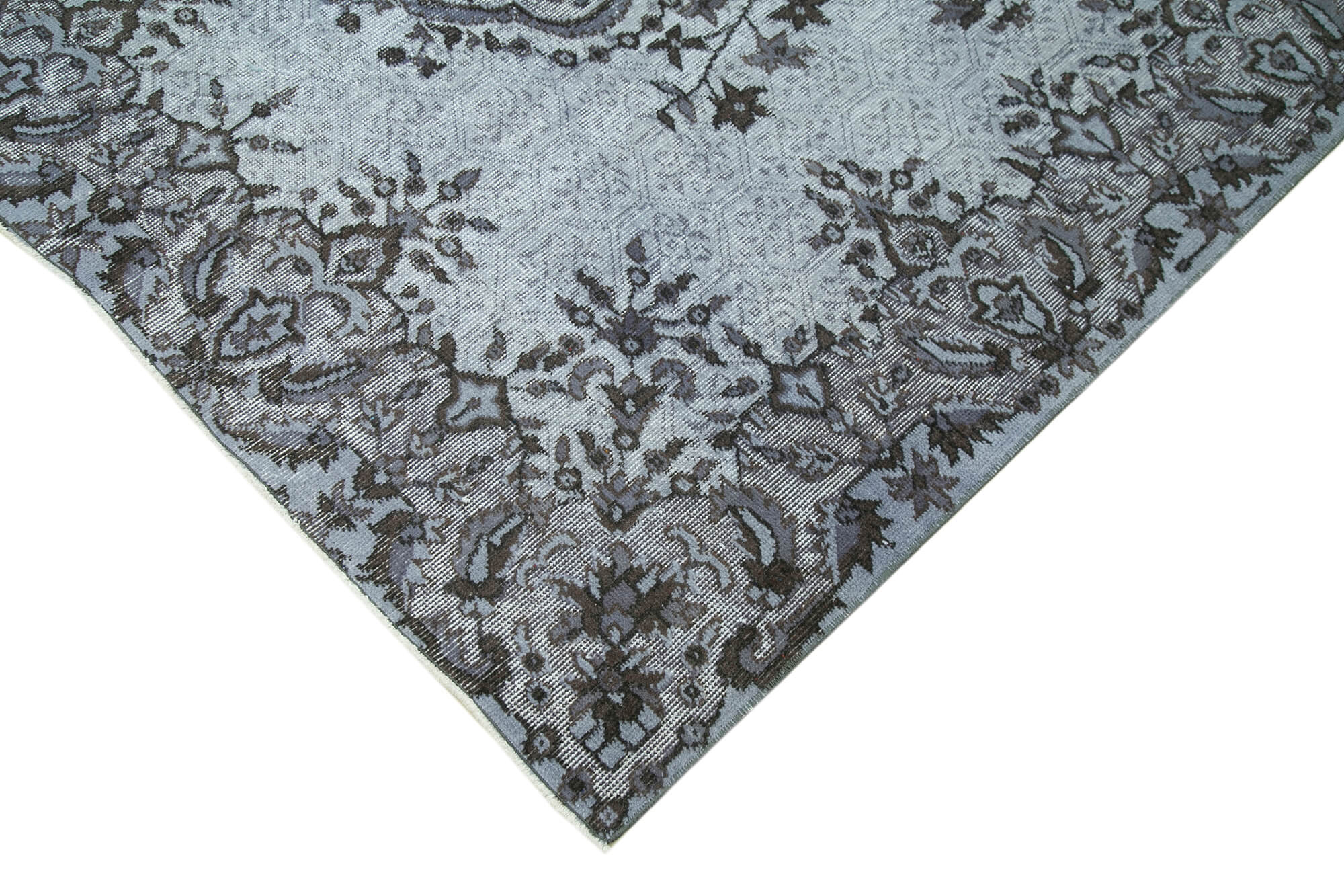 Handmade Wool Area Rug | Turkish Vintage Rug – Soft Wool Carpet Grey