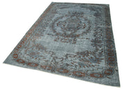 Vintage Cotton Wool Rug – Hand Woven Turkish Area Carpet 5'9''x8'8'' Soft Durable