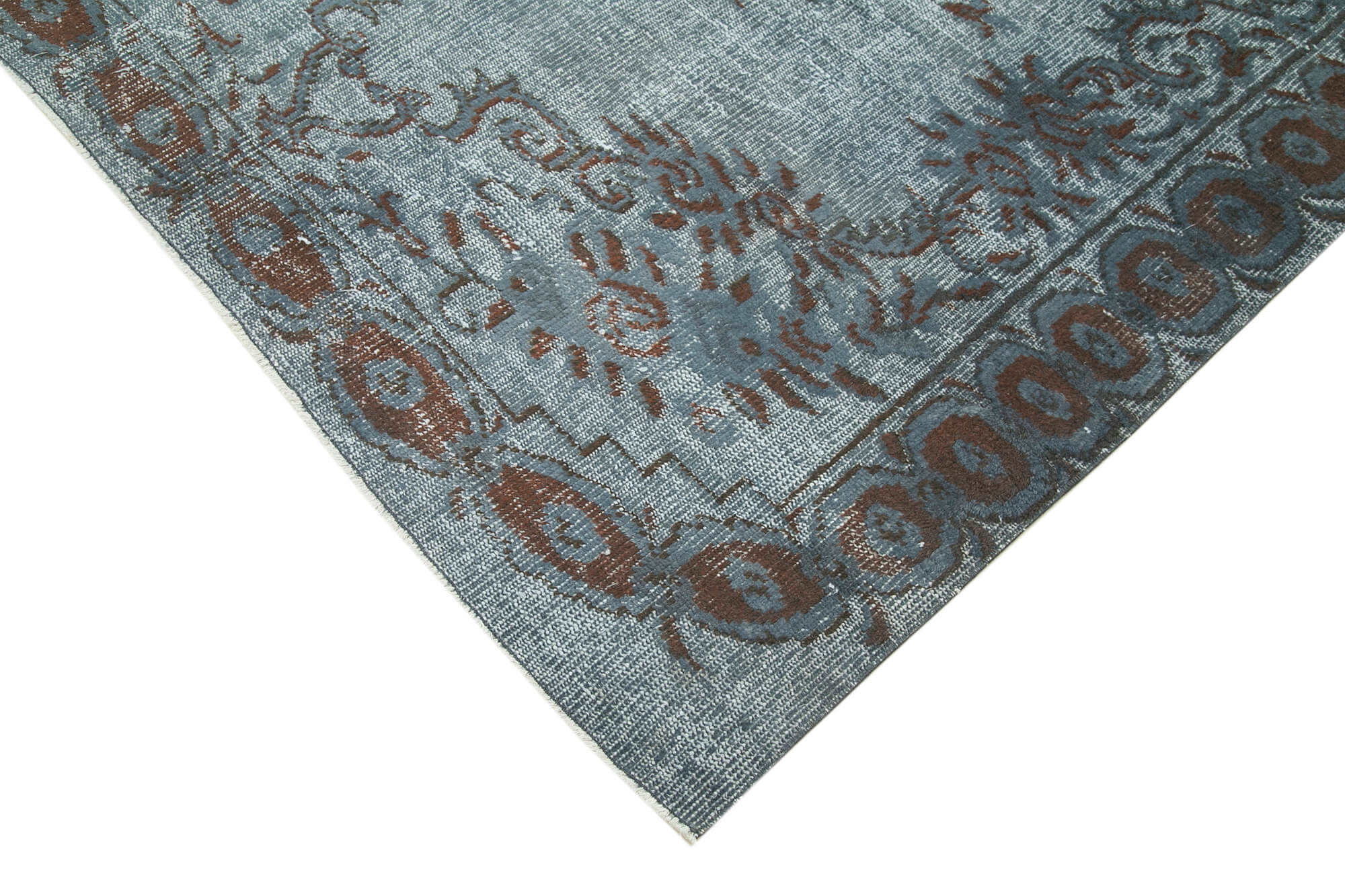 Vintage Cotton Wool Rug – Hand Woven Turkish Area Carpet 5'9''x8'8'' Soft Durable