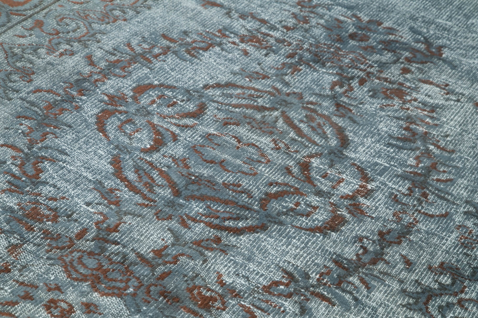 Vintage Cotton Wool Rug – Hand Woven Turkish Area Carpet 5'9''x8'8'' Soft Durable