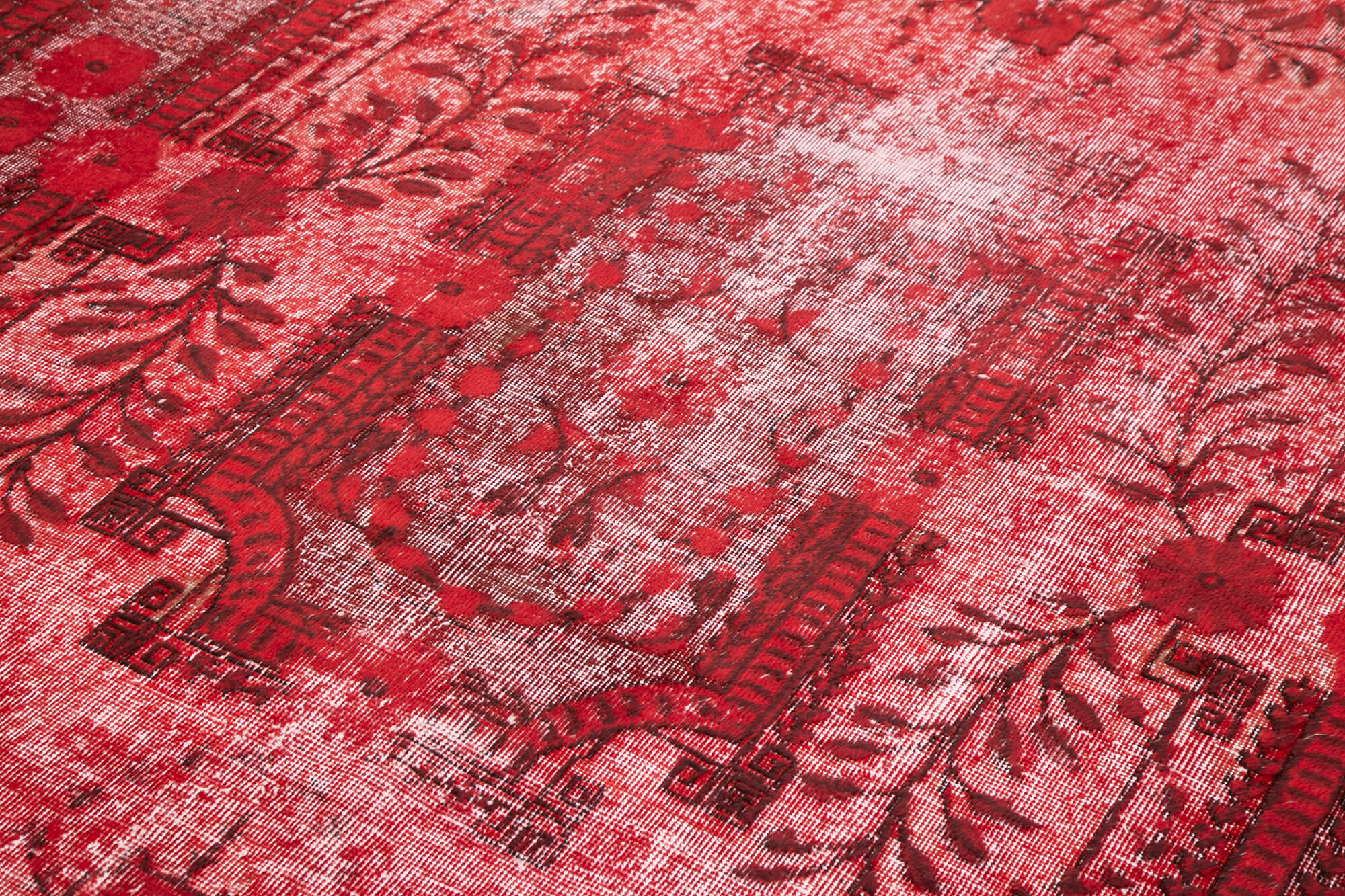 Vintage Handmade Area Rug – Hand Knotted Wool Rug, Red 6'11''x10'8'' Cotton Wool Carpet