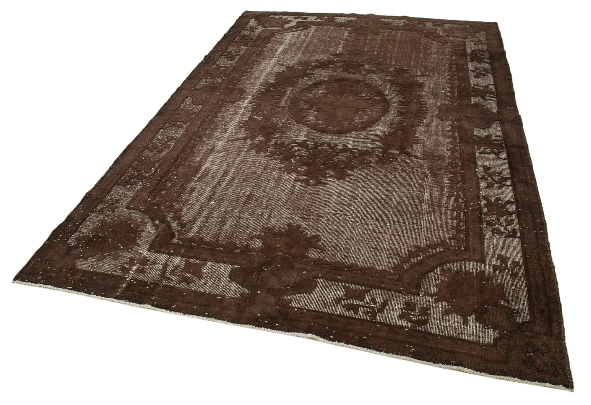 Vintage Handmade Area Rug – Brown Turkish Wool Rug | Hand Woven Carpet 6'5''x10'3''